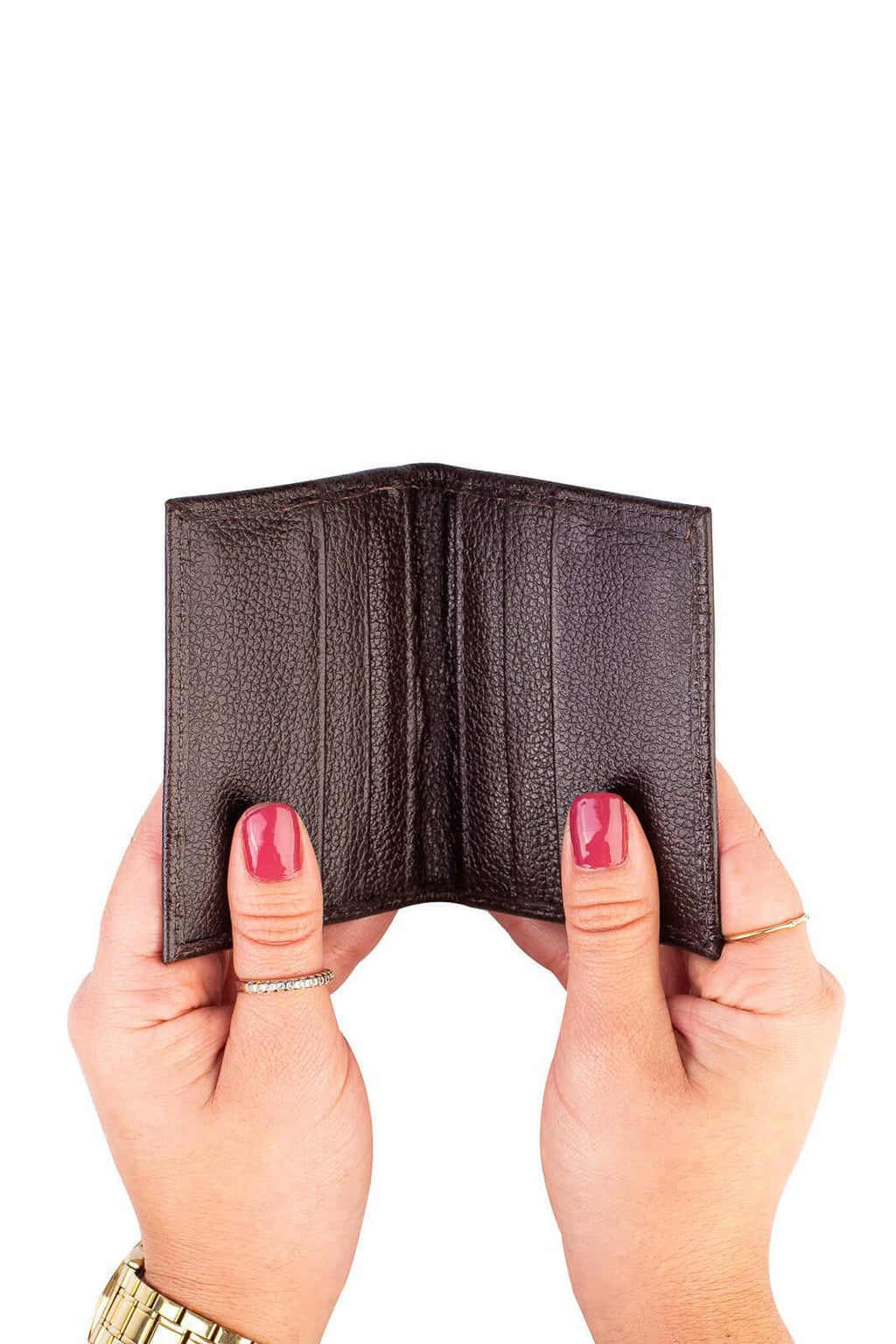 Porta cartões de couro liso Andréia 7,5x10cm - Enluaze