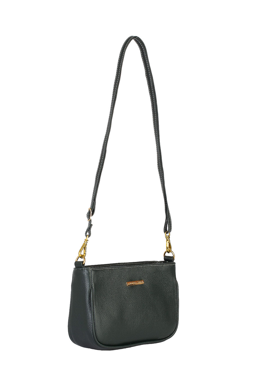Bolsa tiracolo pequena de couro liso Iria