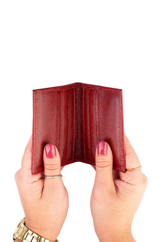Porta cartões de couro liso Andréia 7,5x10cm - Enluaze - Bolsas e Mochilas em Couro Legítimo - Andrea Vinci