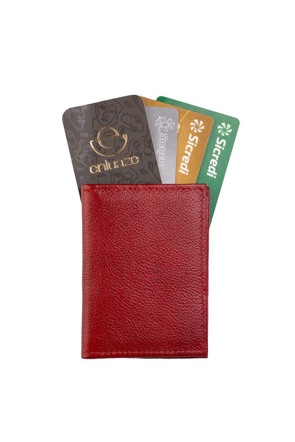 Porta cartões de couro liso Andréia 7,5x10cm - Enluaze