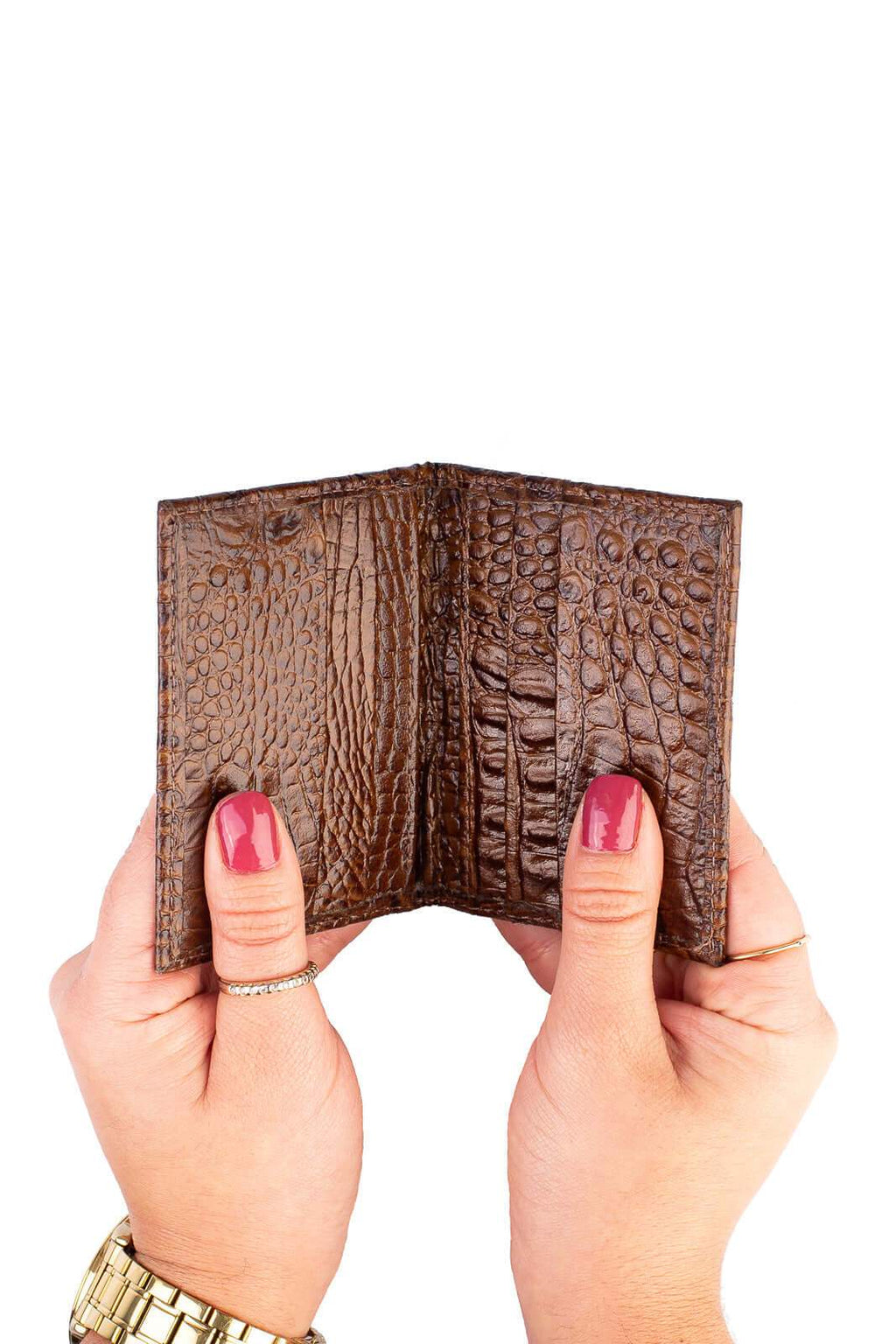 Porta cartões de couro croco Andréia 7,5x10cm - Enluaze