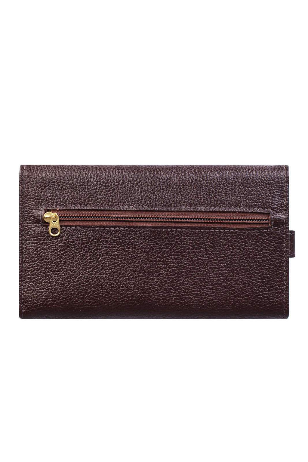 Carteira feminina de couro liso Clara 10,5x19cm - Enluaze