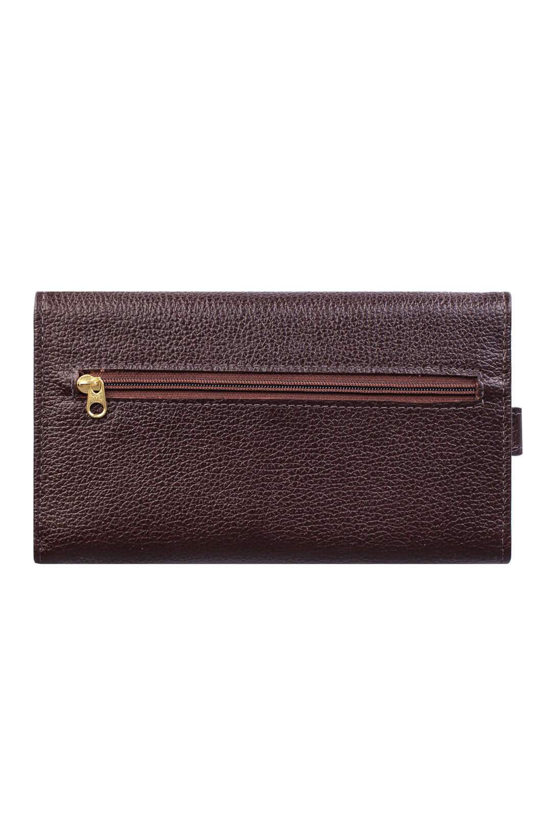 Carteira feminina de couro liso Clara 10,5x19cm - Enluaze