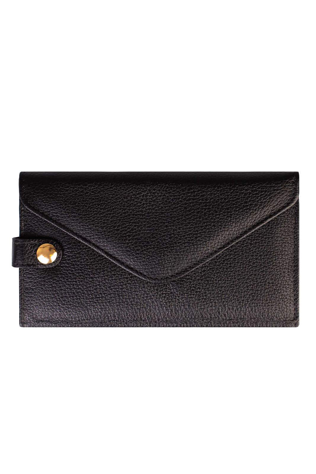 Carteira feminina de couro liso Clara 10,5x19cm - Enluaze