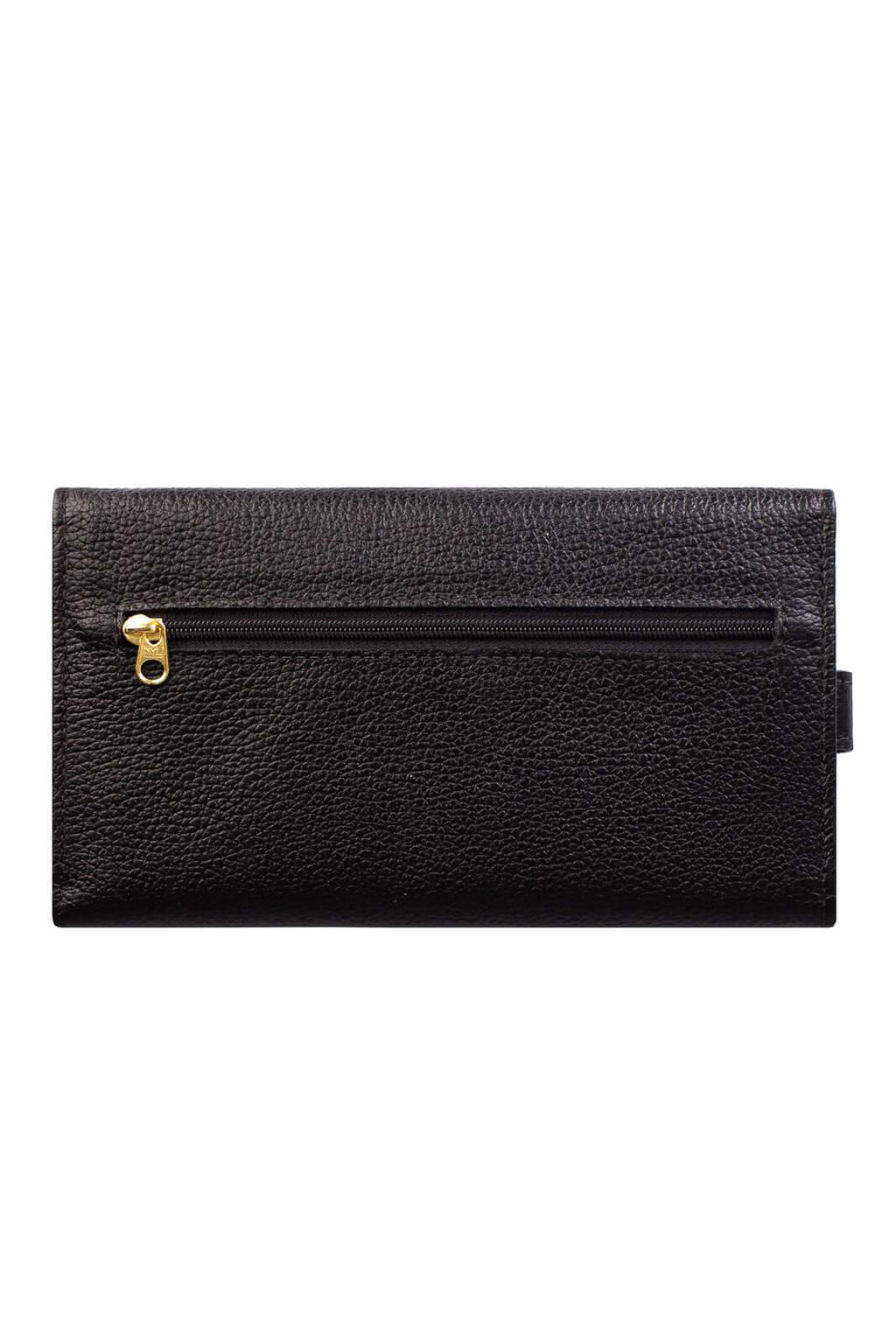 Carteira feminina de couro liso Clara 10,5x19cm - Enluaze