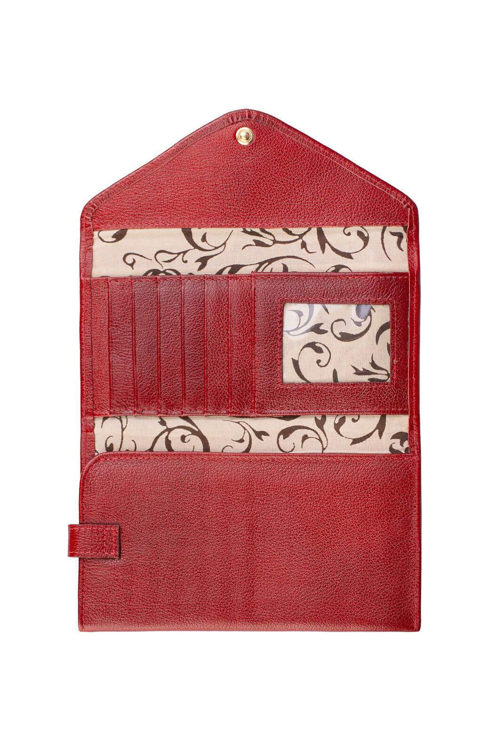 Carteira feminina de couro liso Clara 10,5x19cm - Enluaze