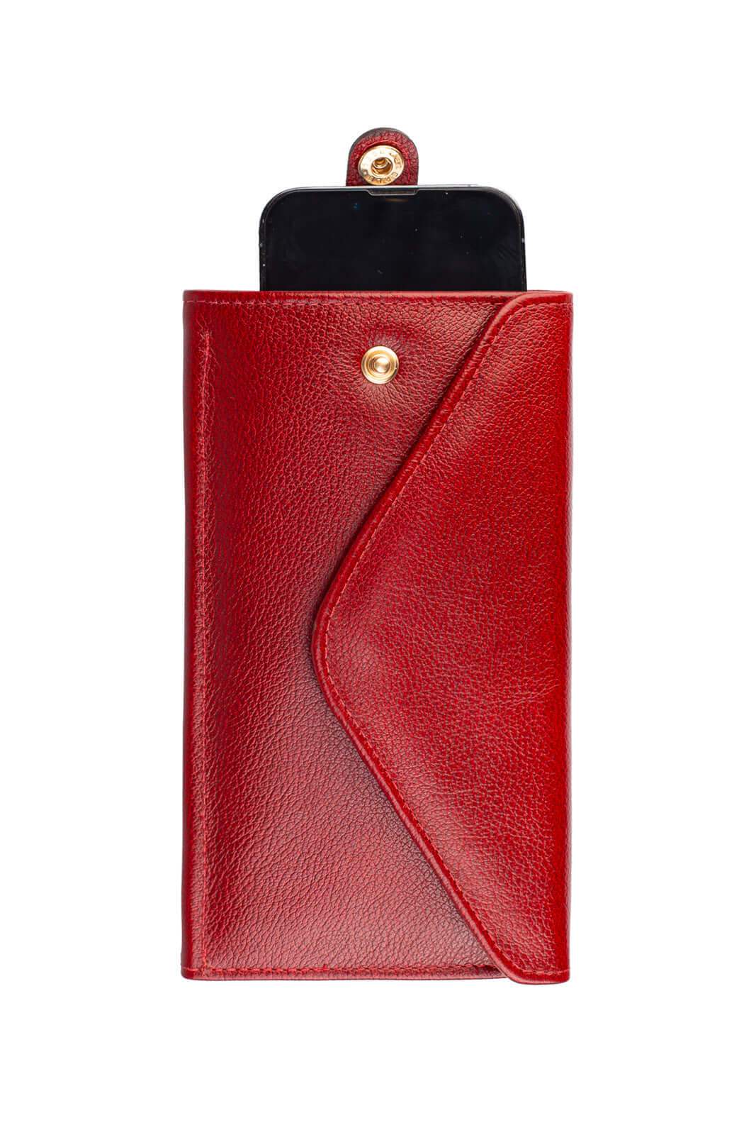 Carteira feminina de couro liso Clara 10,5x19cm - Enluaze