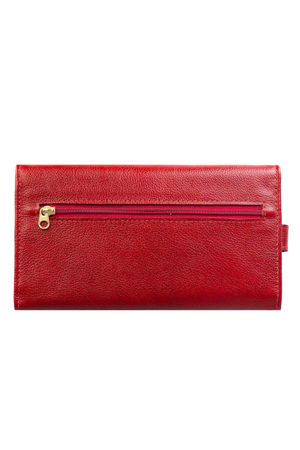 Carteira feminina de couro liso Clara 10,5x19cm - Enluaze