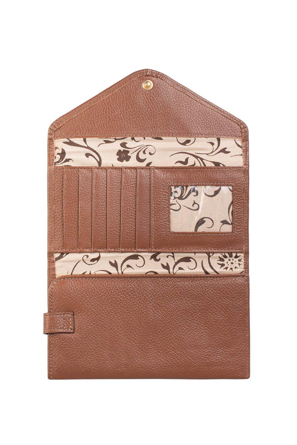 Carteira feminina de couro liso Clara 10,5x19cm - Enluaze