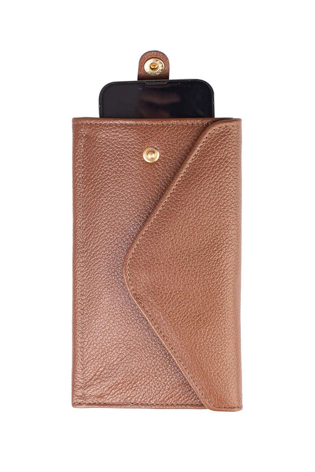 Carteira feminina de couro liso Clara 10,5x19cm - Enluaze