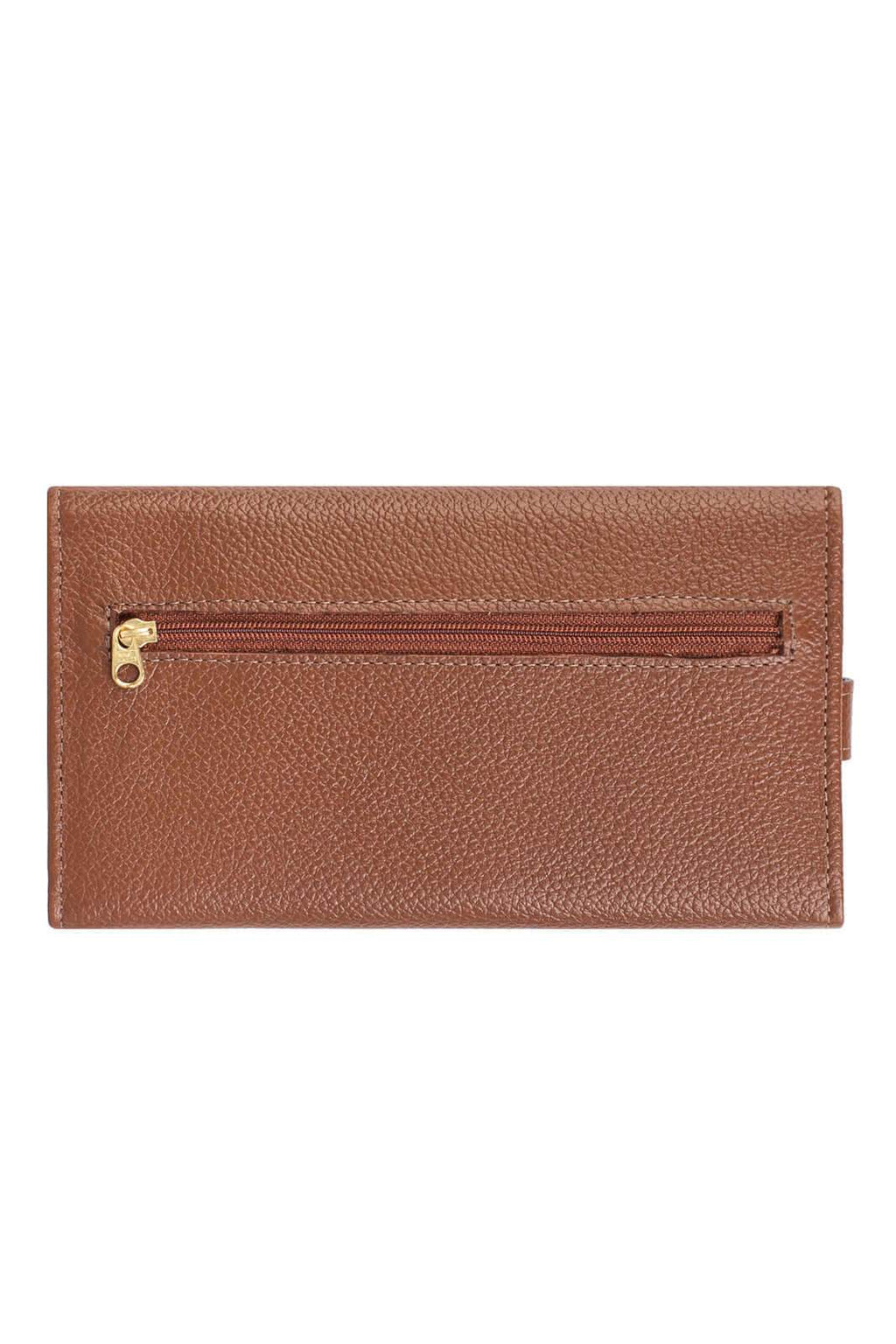 Carteira feminina de couro liso Clara 10,5x19cm - Enluaze