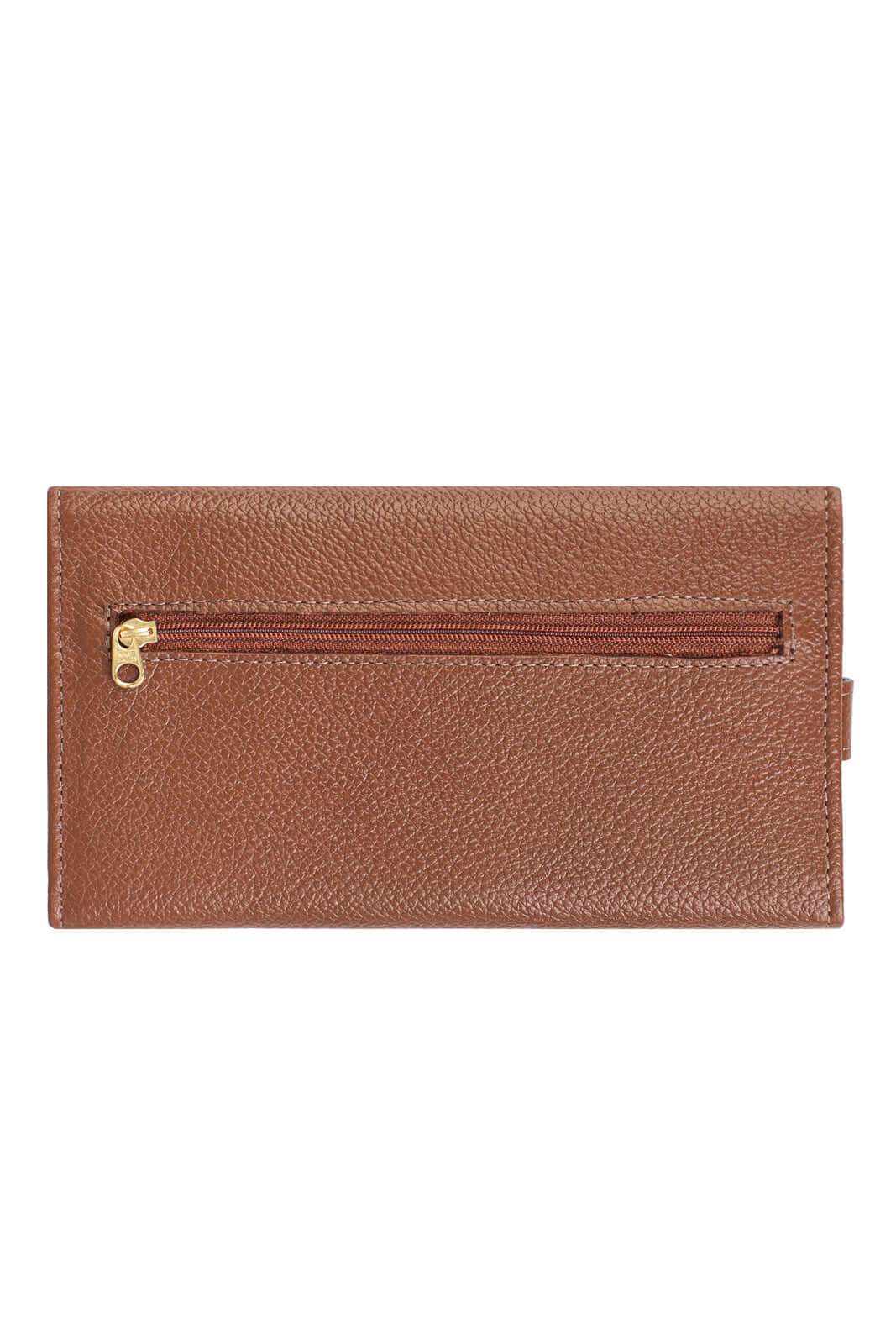 Carteira feminina de couro liso Clara 10,5x19cm - Enluaze