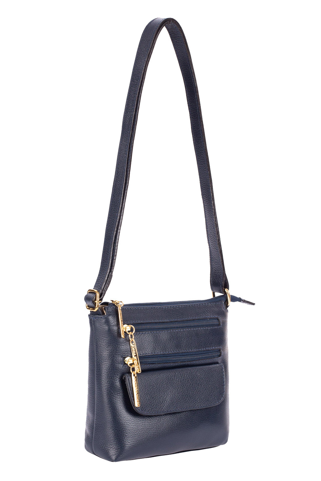 Bolsa transversal de couro liso Maura