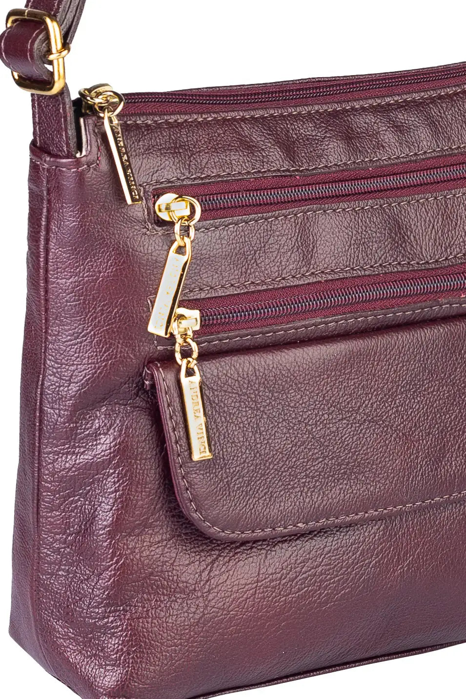 Bolsa transversal de couro liso Maura - Enluaze