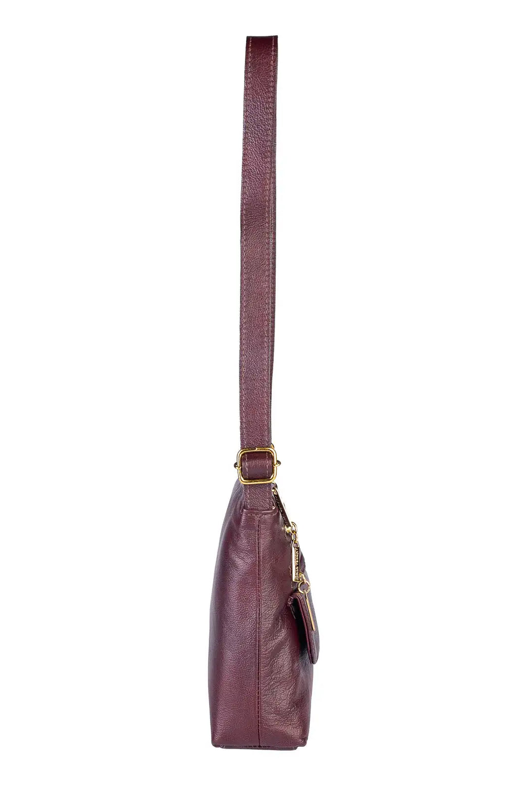 Bolsa transversal de couro liso Maura - Enluaze