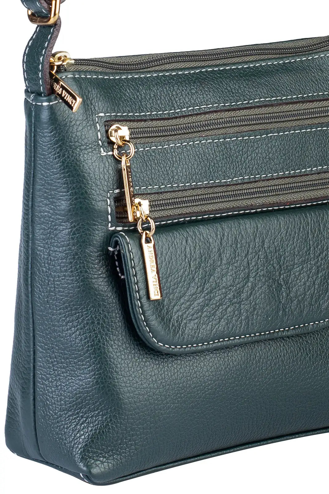 Bolsa transversal de couro liso Maura - Enluaze