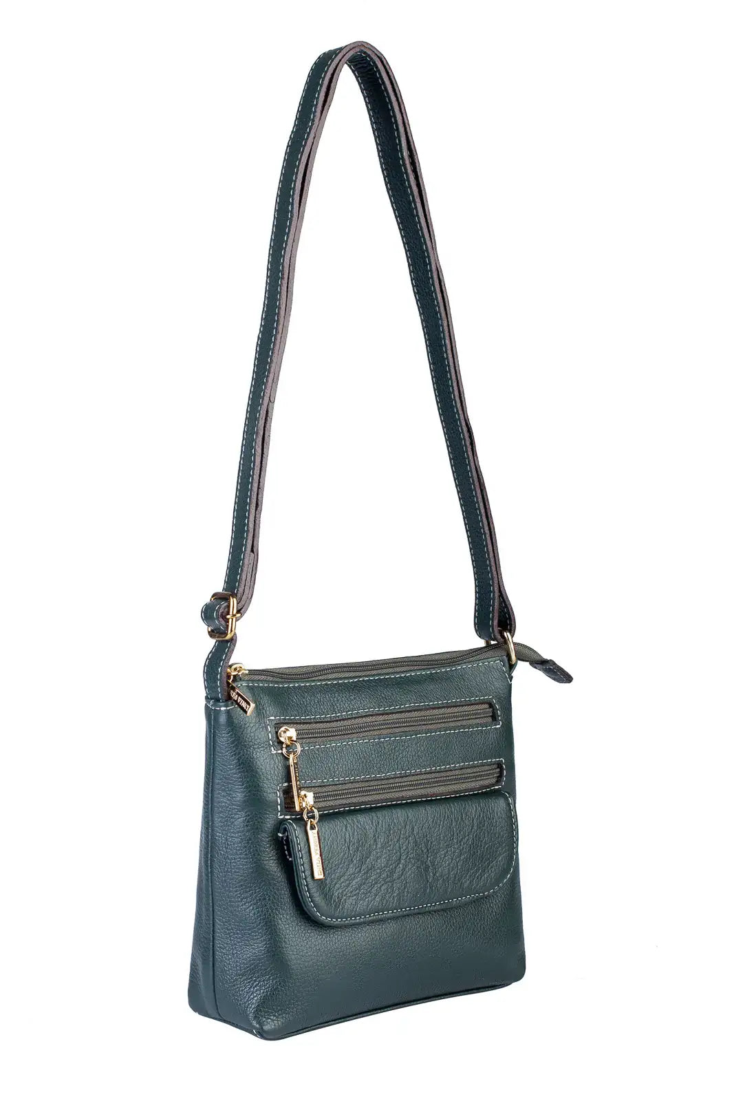 Bolsa transversal de couro liso Maura - Enluaze