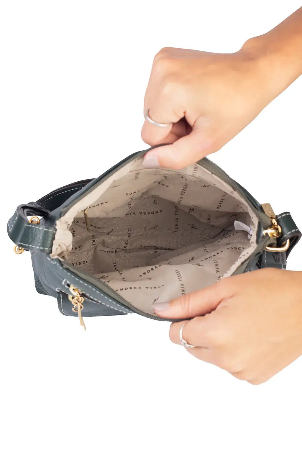 Bolsa transversal de couro liso Maura - Enluaze