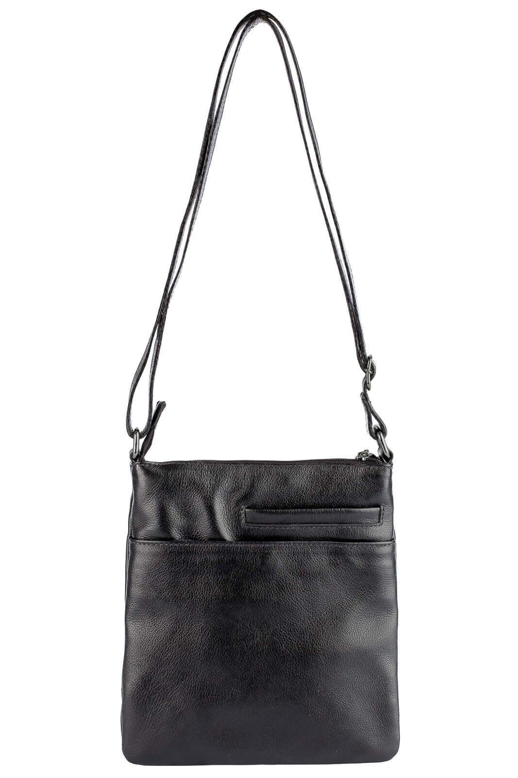 Bolsa pequena transversal de couro liso metais grafite Alana - Enluaze