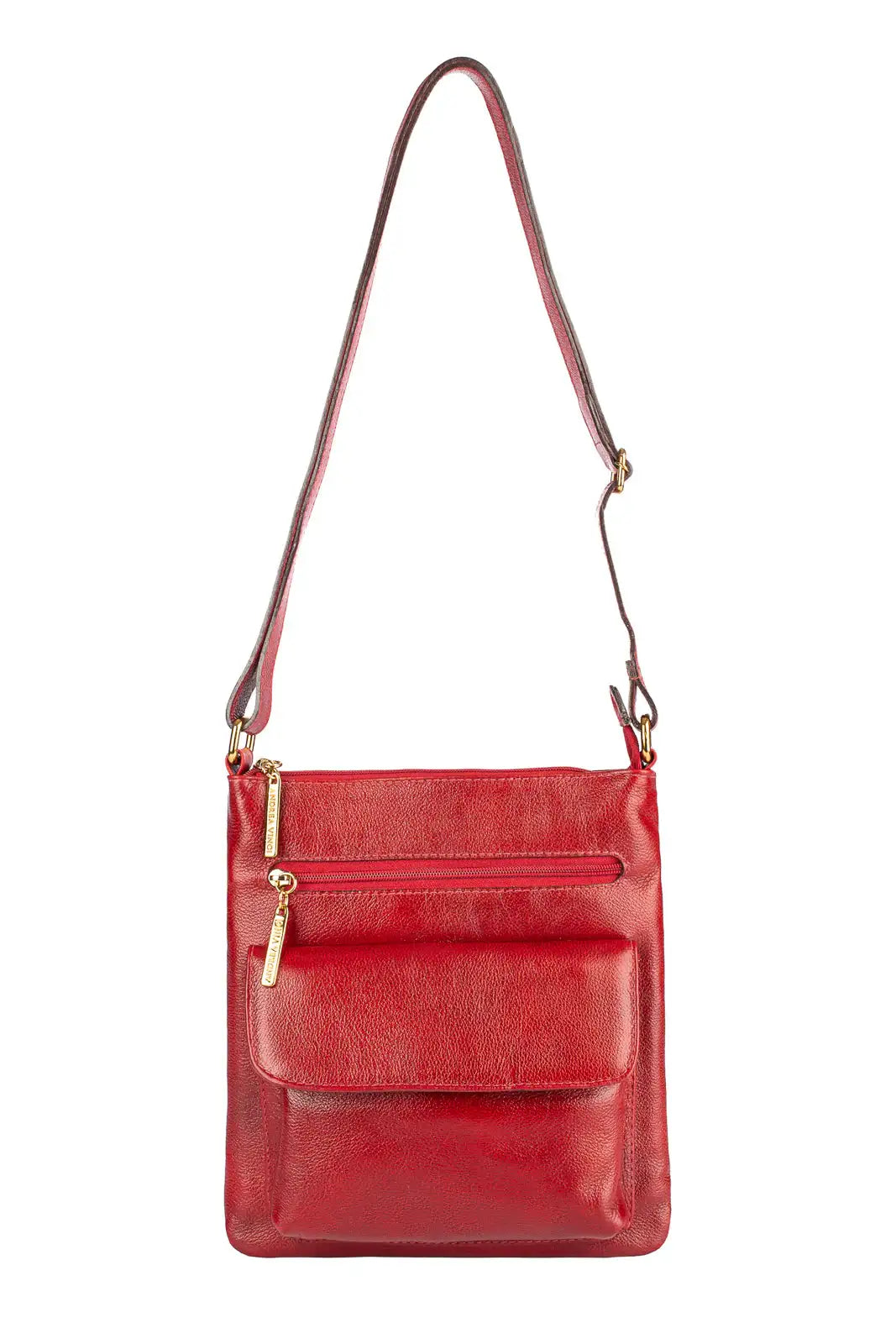 Bolsa pequena transversal de couro liso Alana - Enluaze