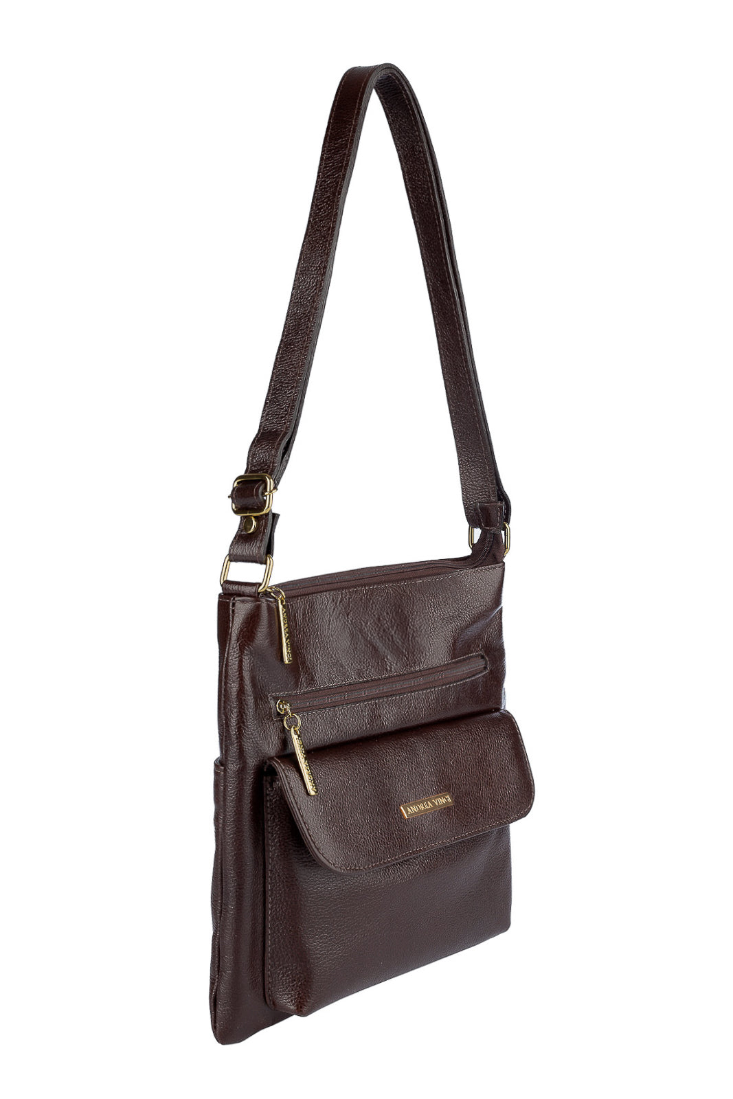 Bolsa transversal de couro liso Karen - Enluaze