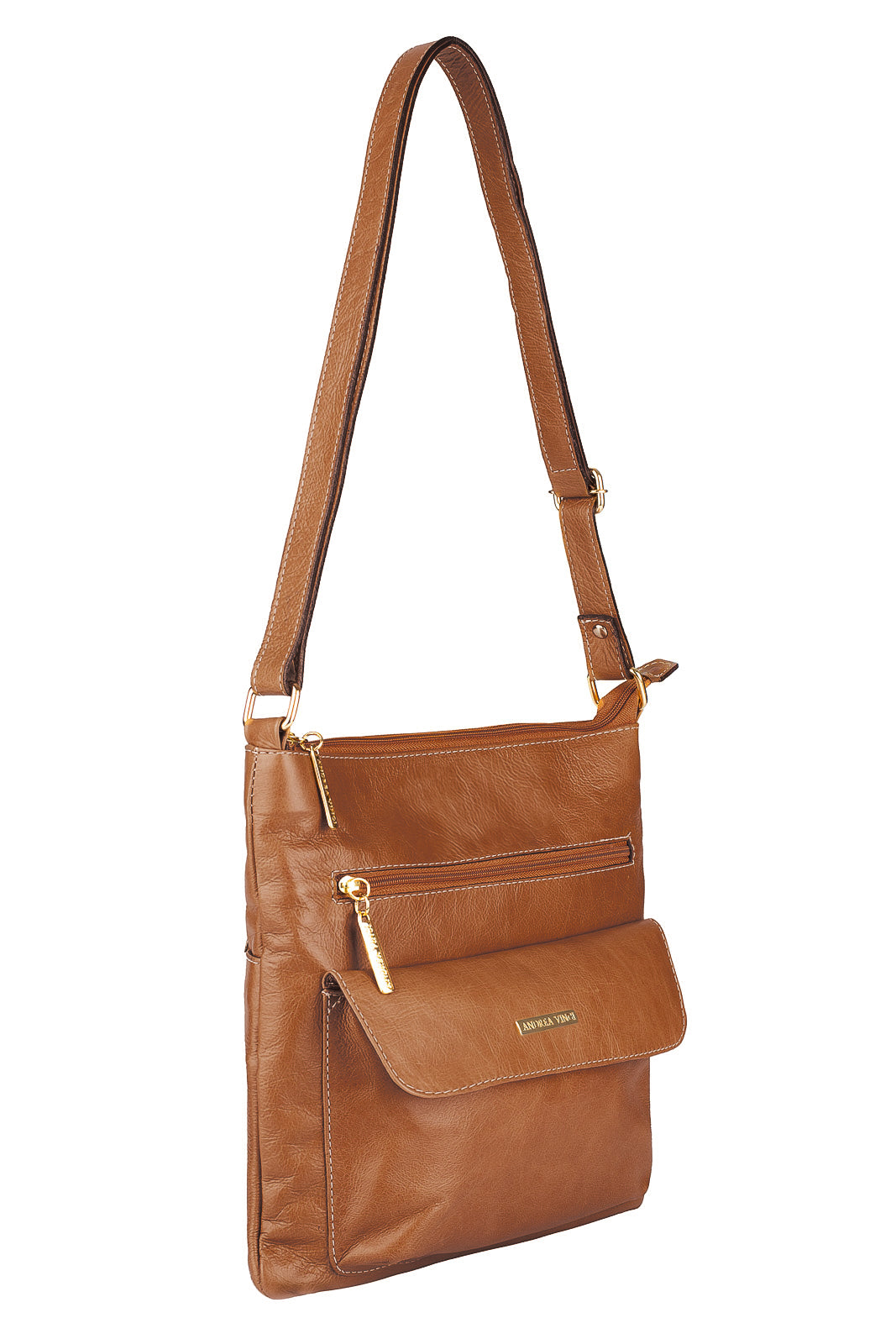 Bolsa transversal de couro liso Karen - Enluaze