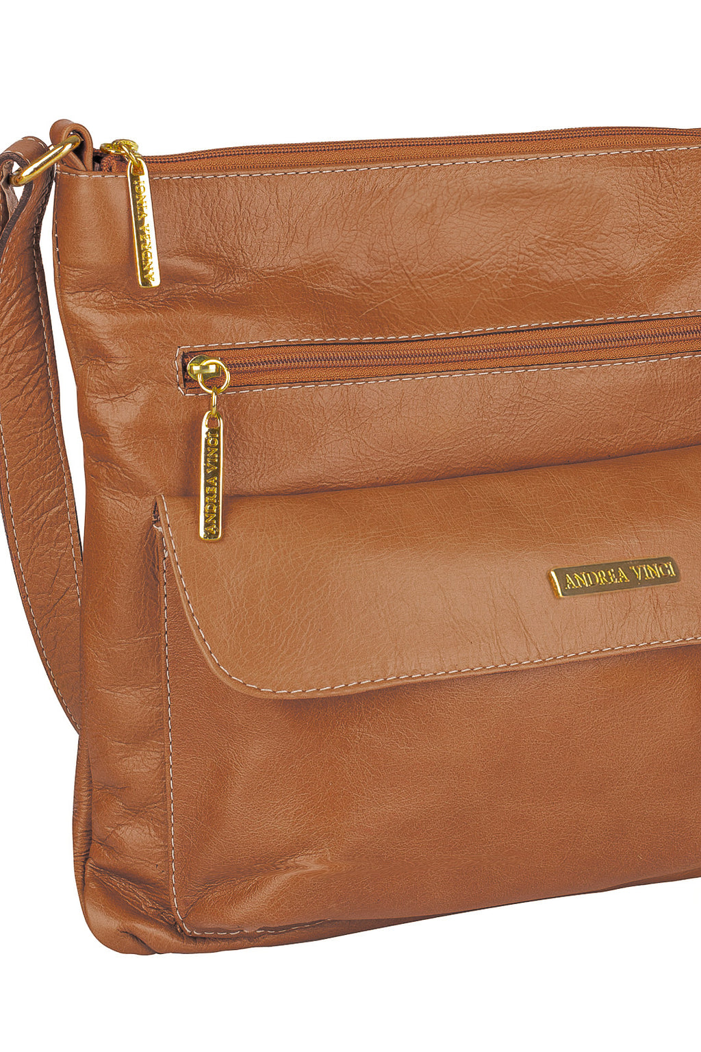 Bolsa transversal de couro liso Karen - Enluaze