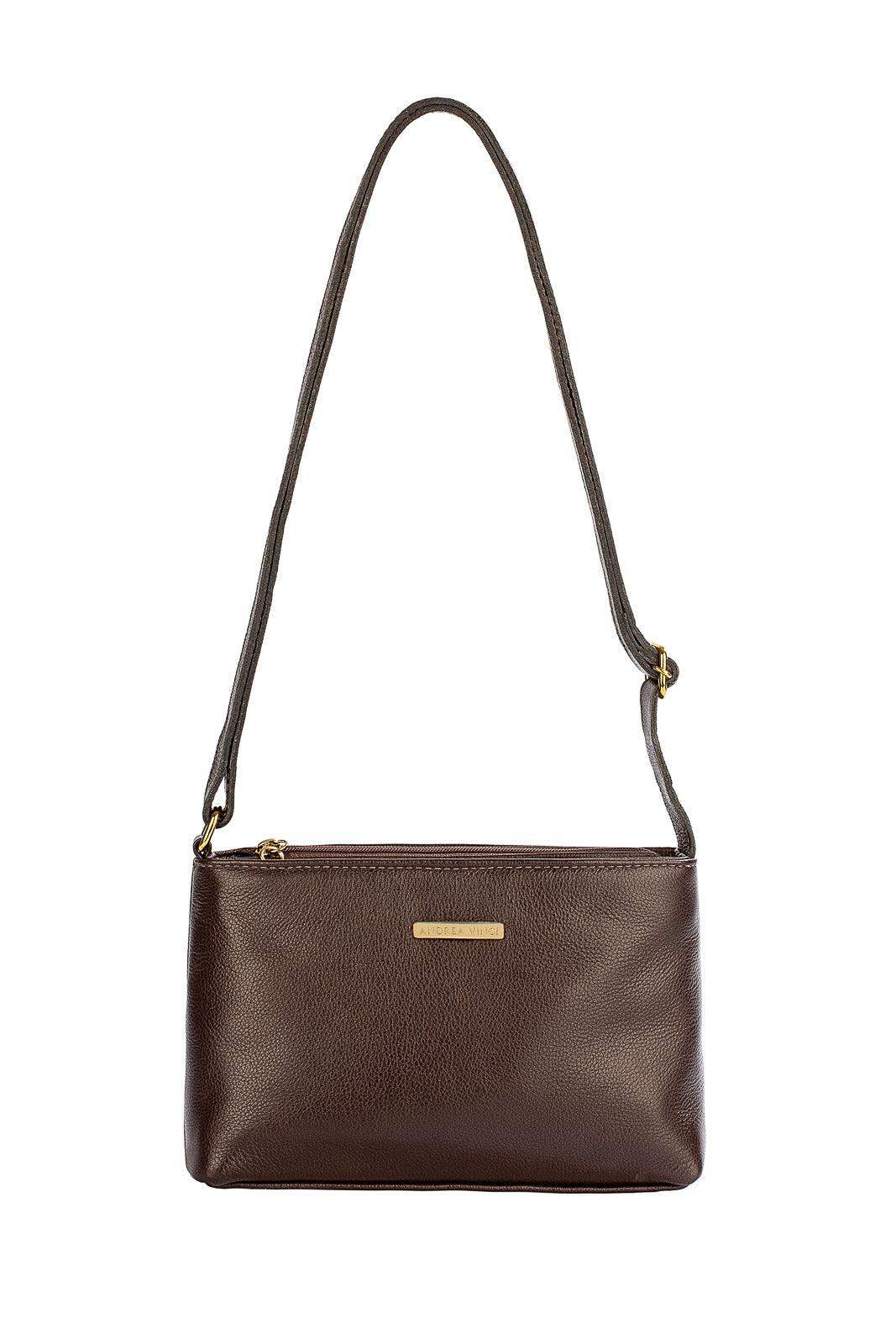 Bolsa pequena transversal de couro liso Iris - Enluaze