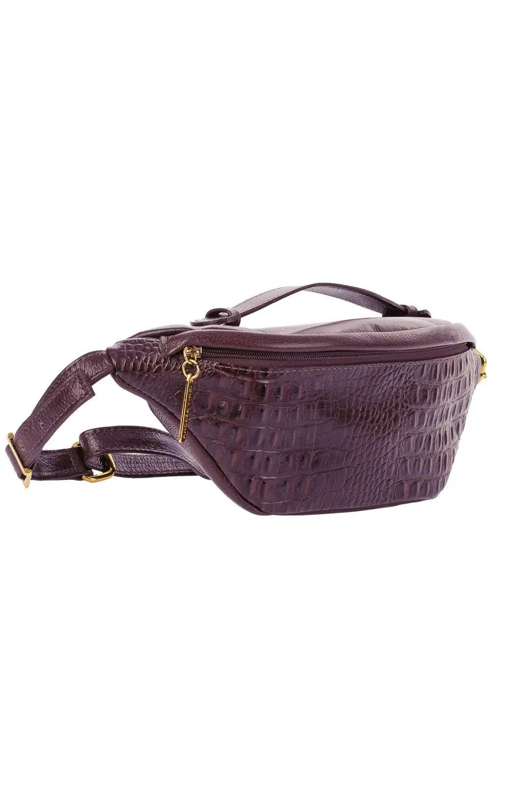 Pochete feminina de couro croco Dália - Enluaze