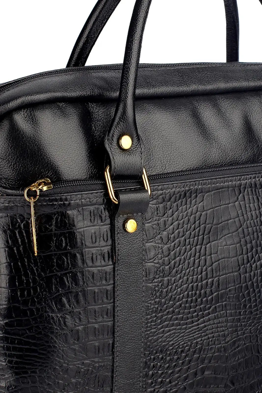 Pasta executiva grande de couro croco Scarlet - Enluaze