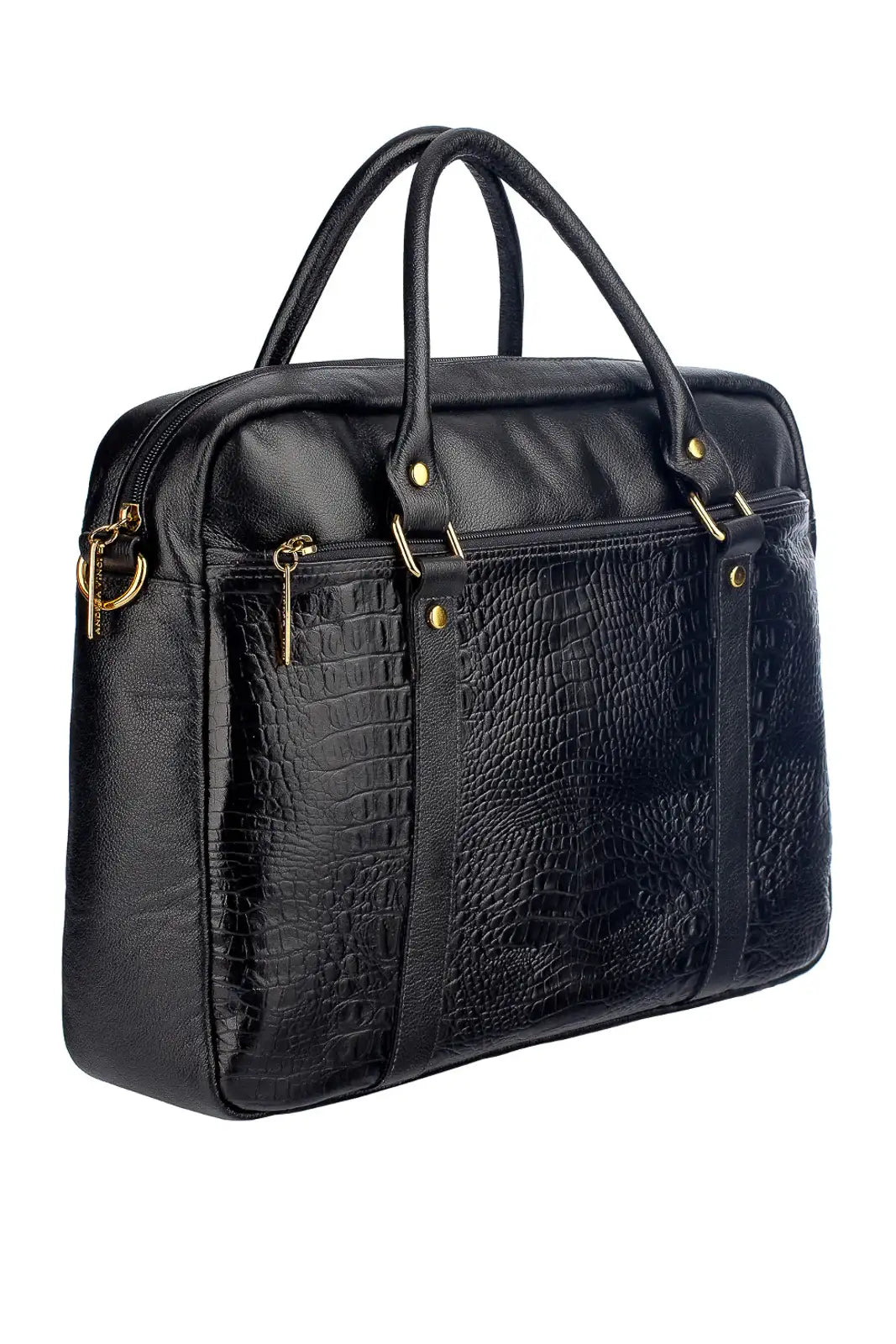 Pasta executiva grande de couro croco Scarlet - Enluaze