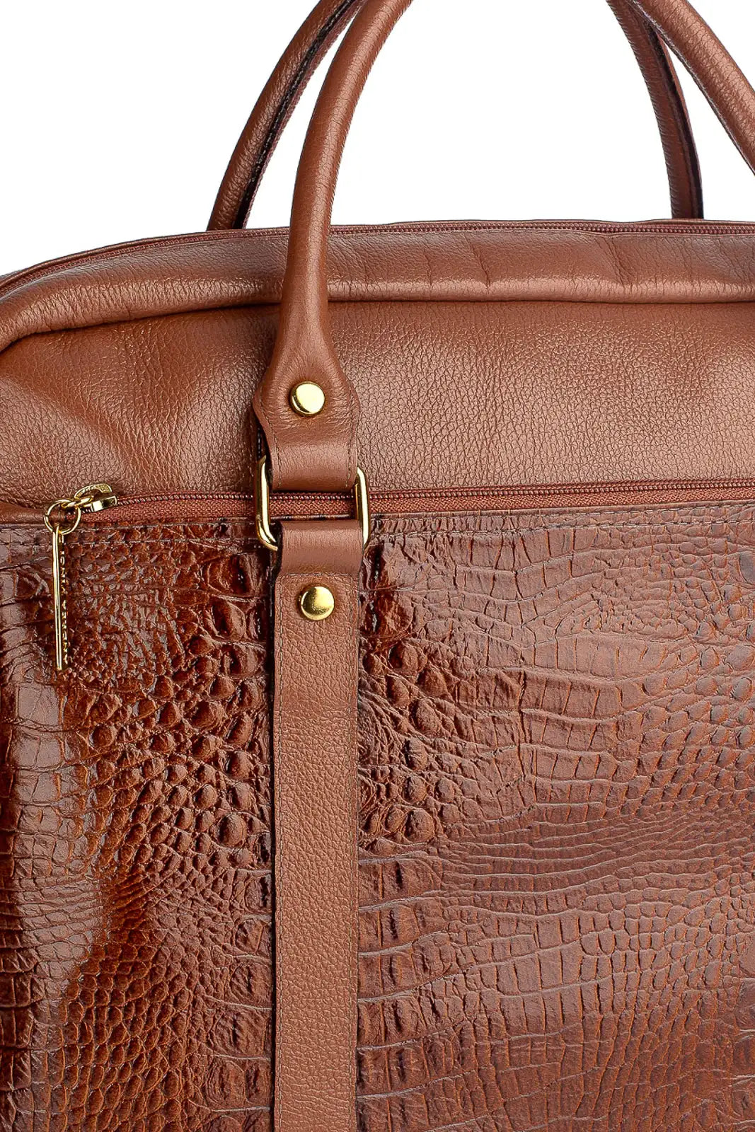 Pasta executiva grande de couro croco Scarlet - Enluaze