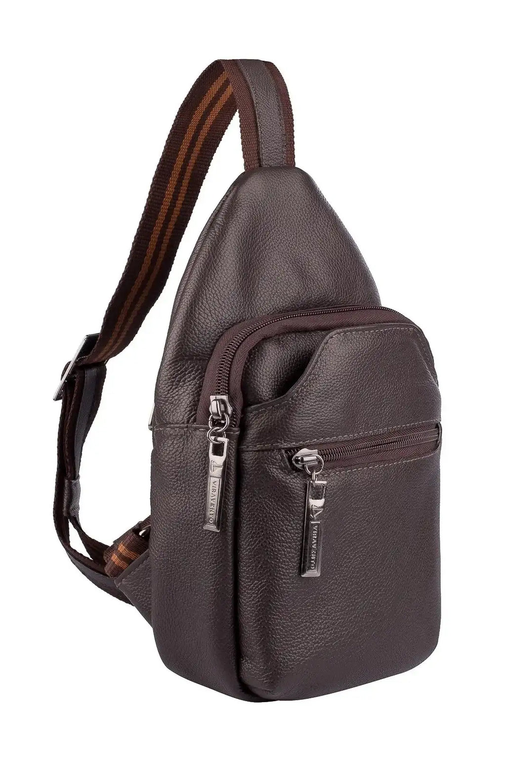 Mini mochila transversal de couro Jeff - Enluaze