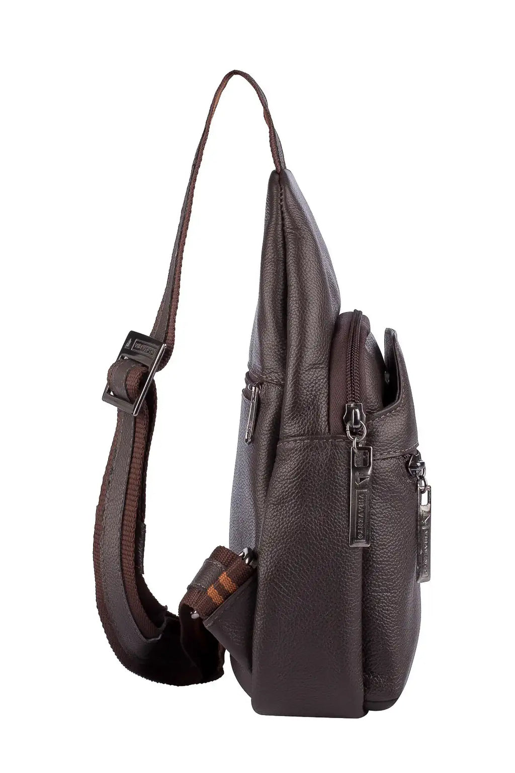 Mini mochila transversal de couro Jeff - Enluaze