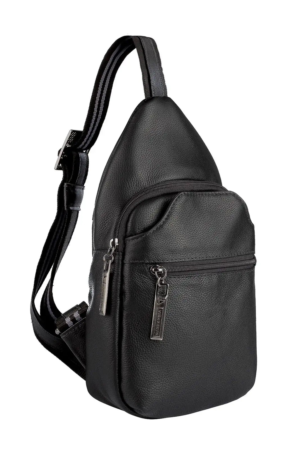 Mini mochila transversal de couro Jeff - Enluaze