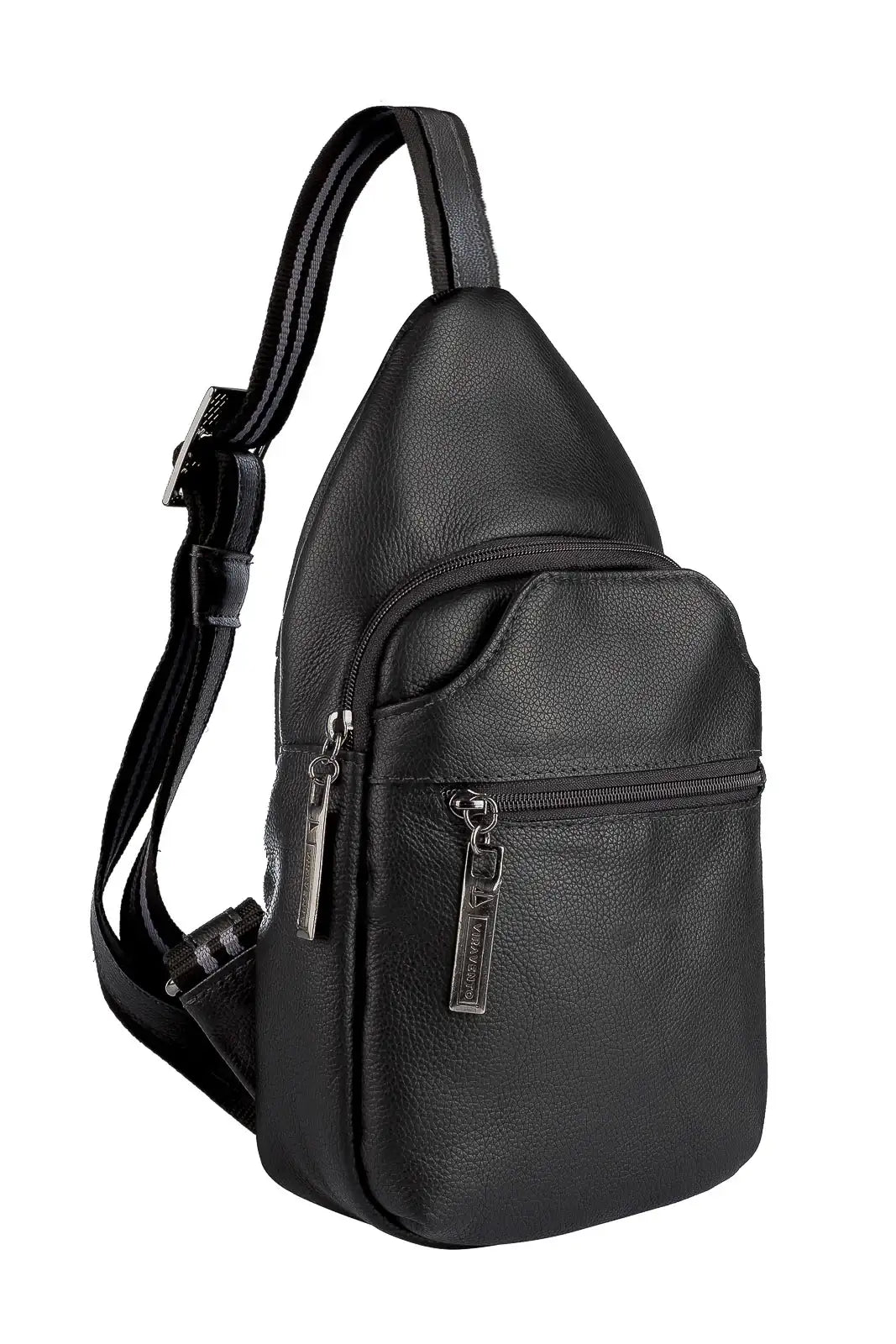 Mini mochila transversal de couro Jeff - Enluaze