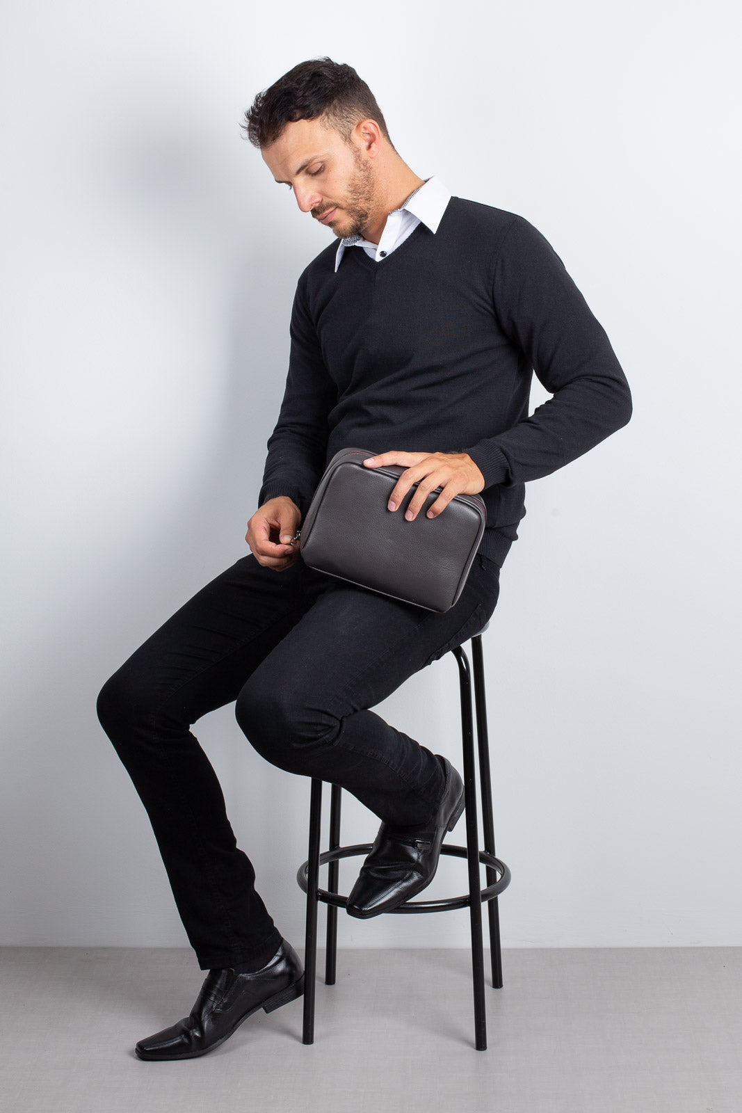 Necessaire porta Bíblia em couro 19,5x25x9cm