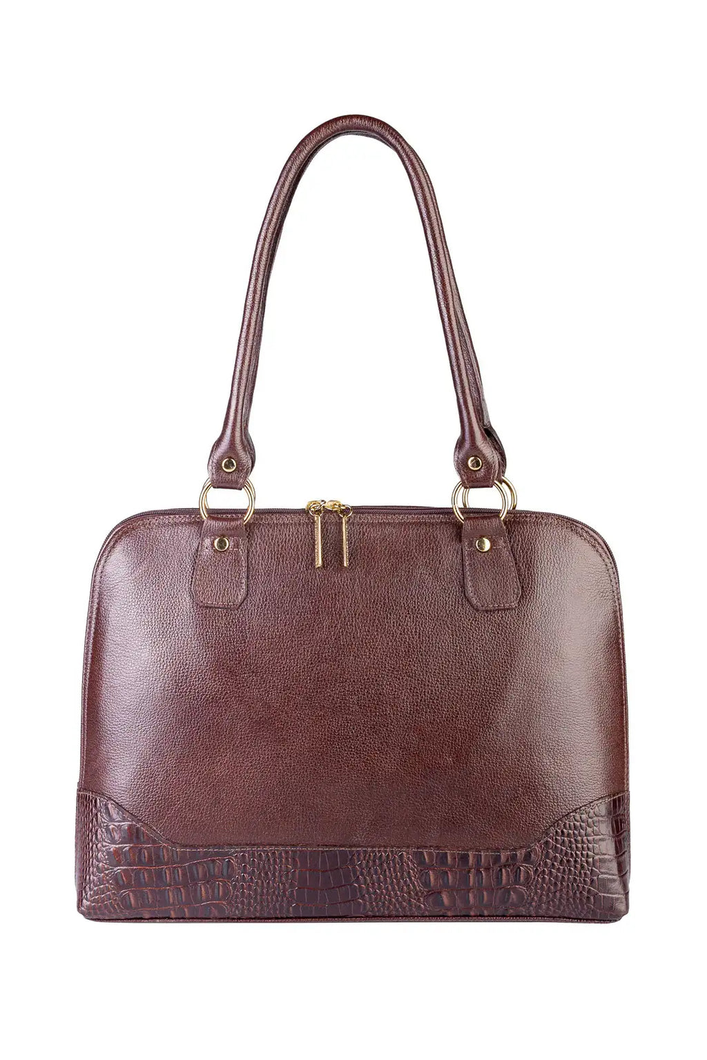 Pasta feminina executiva em couro liso Isabel - Enluaze