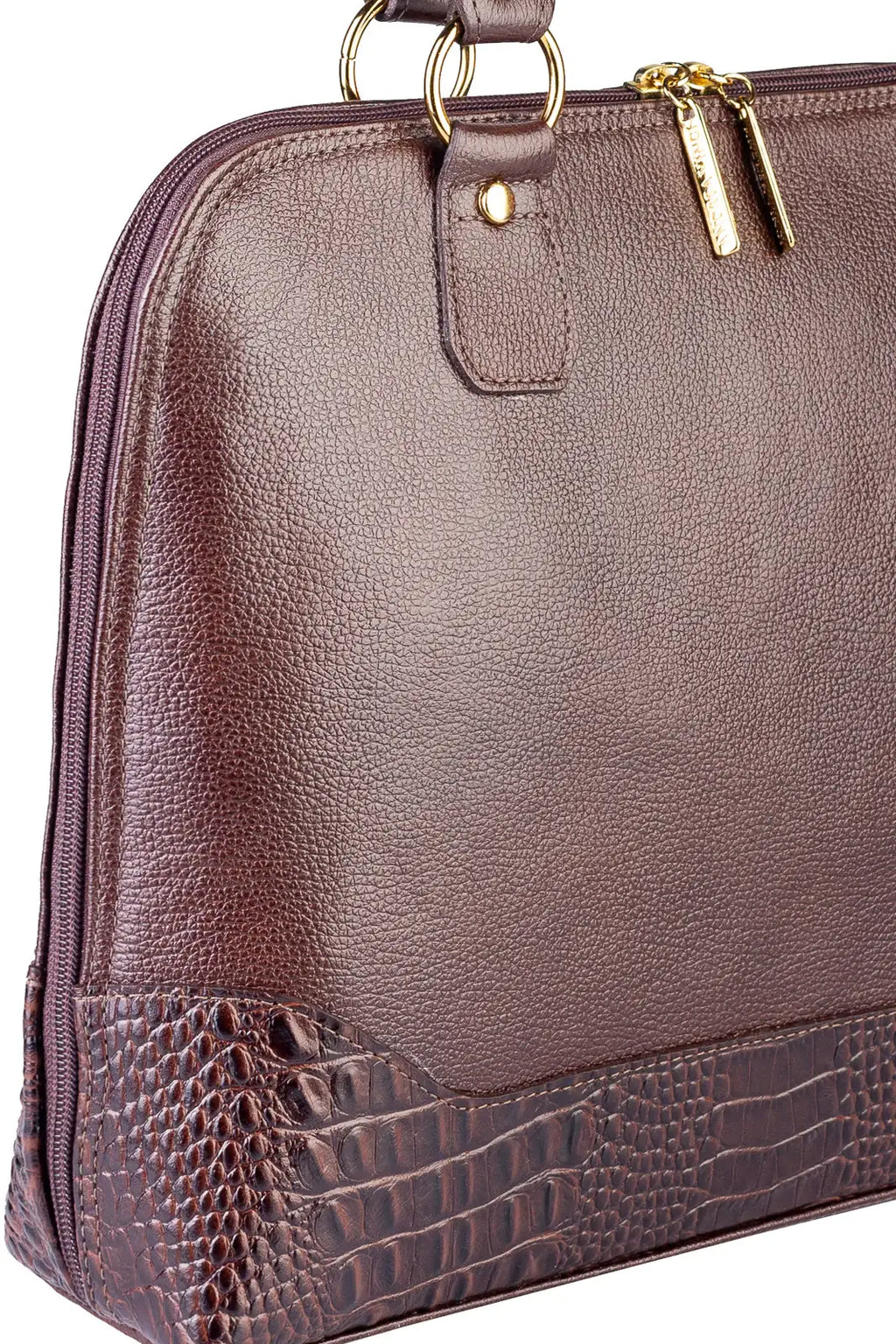 Pasta feminina executiva em couro liso Isabel - Enluaze