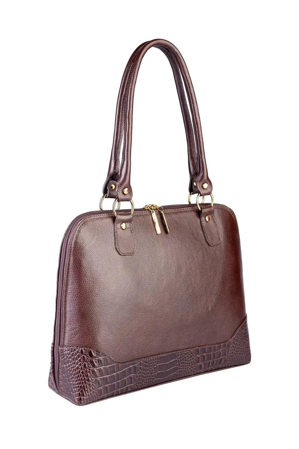 Pasta feminina executiva em couro liso Isabel - Enluaze