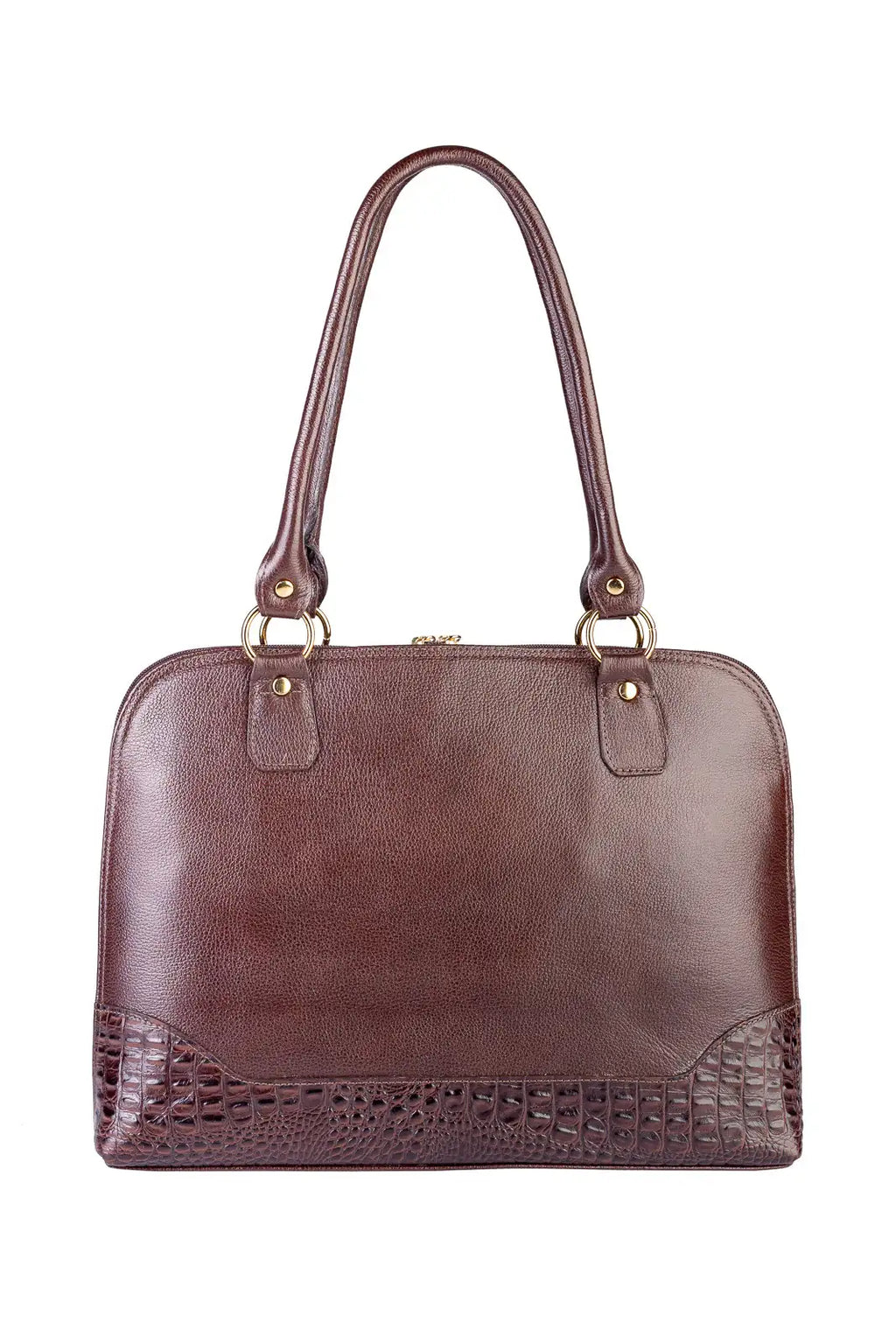 Pasta feminina executiva em couro liso Isabel - Enluaze