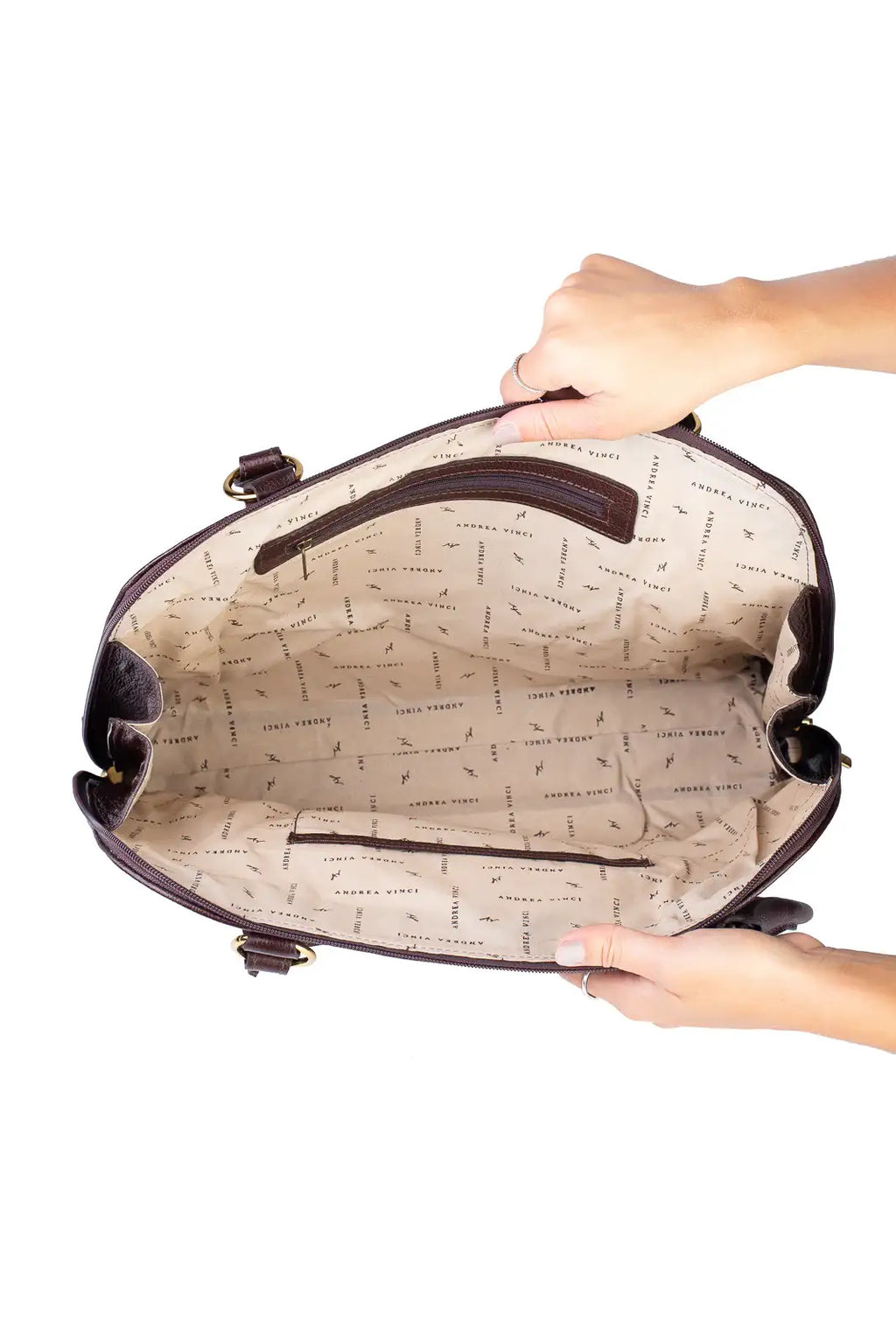 Pasta feminina executiva em couro liso Isabel - Enluaze