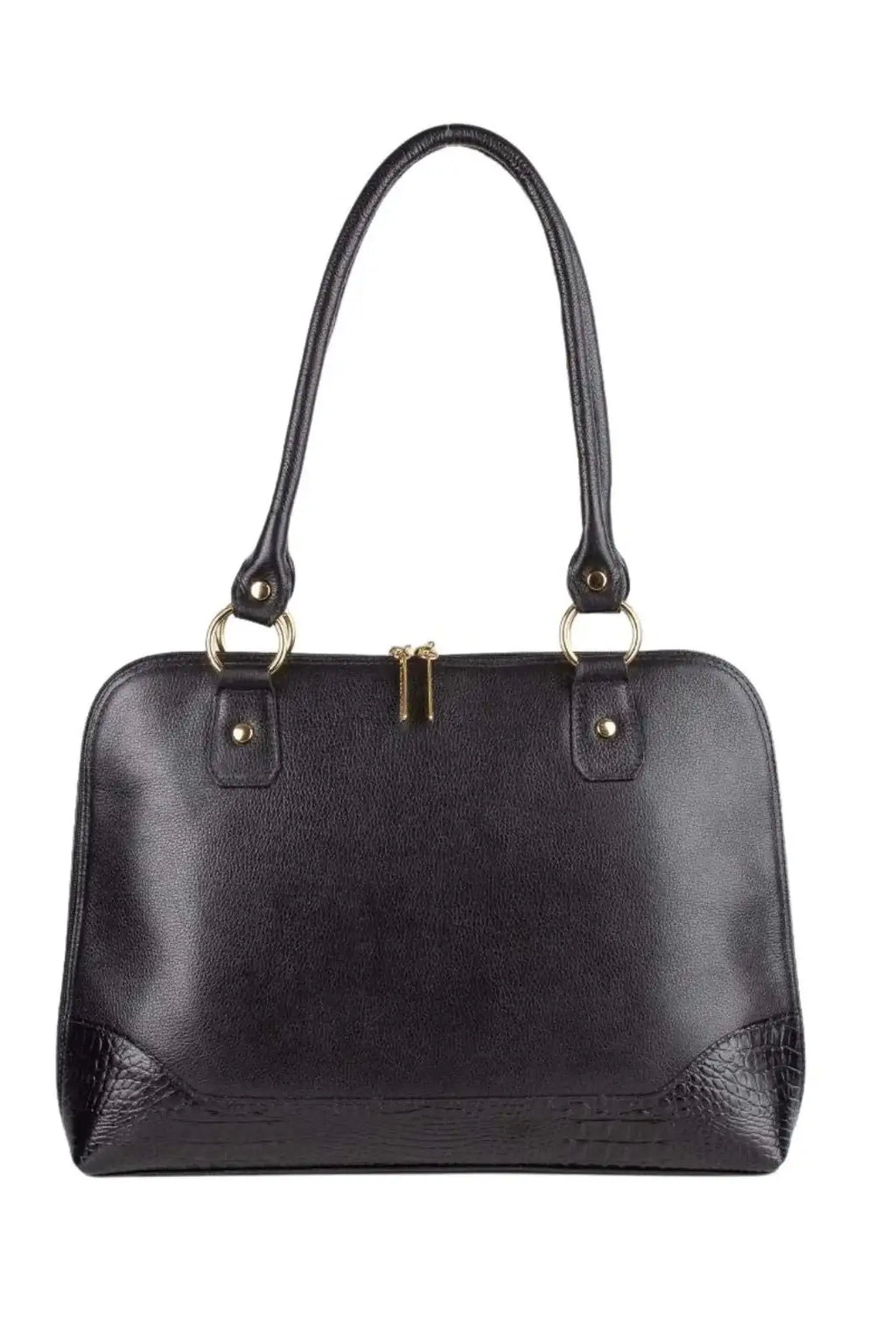 Pasta feminina executiva em couro liso Isabel - Enluaze