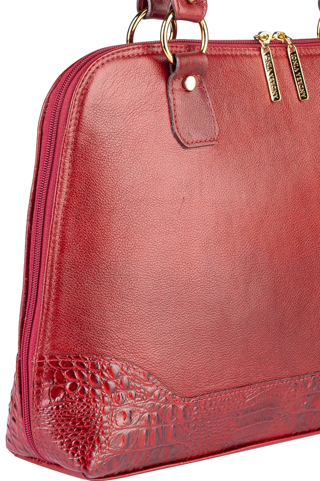 Pasta feminina executiva em couro liso Isabel - Enluaze