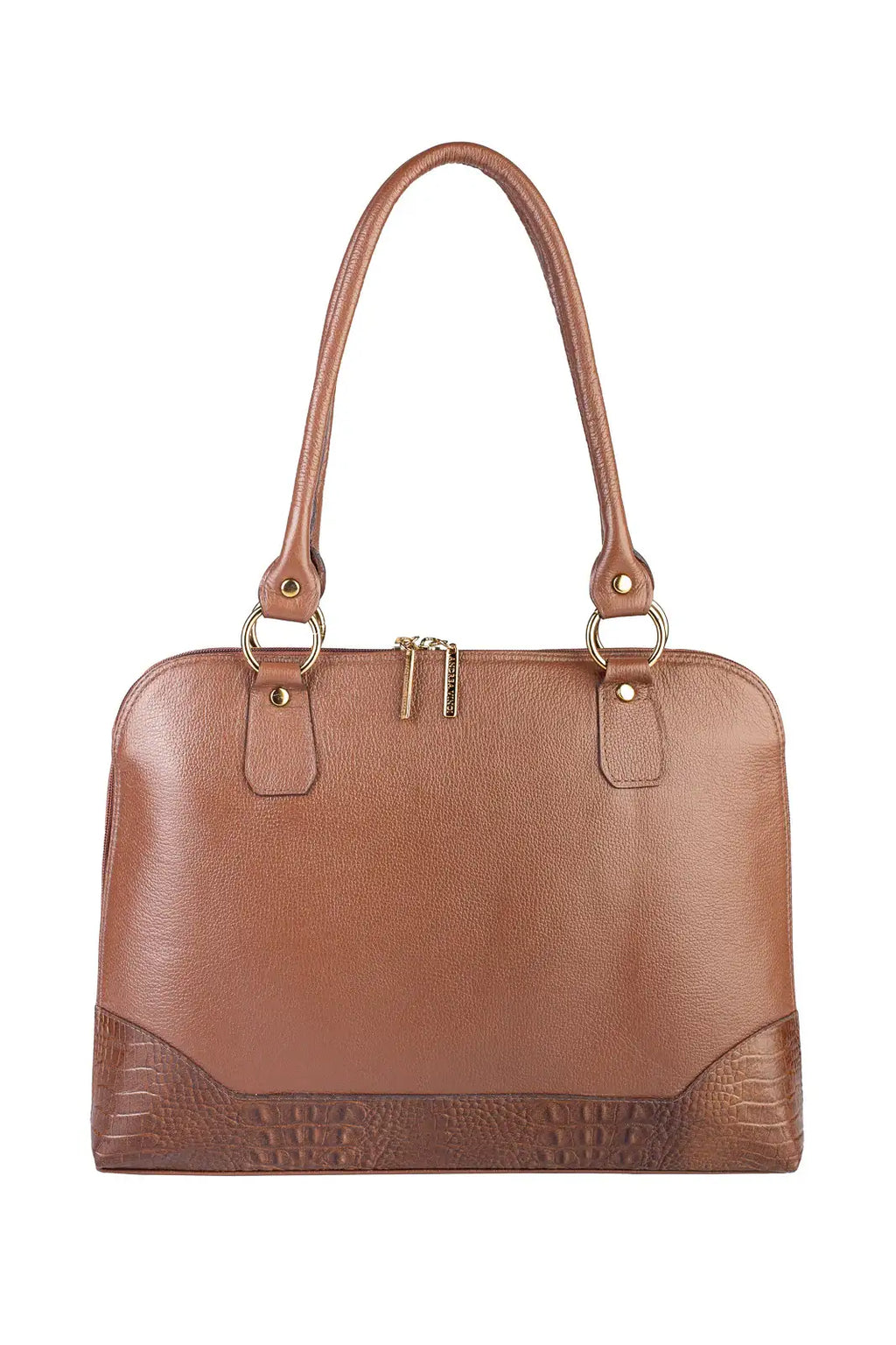 Pasta feminina executiva em couro liso Isabel - Enluaze