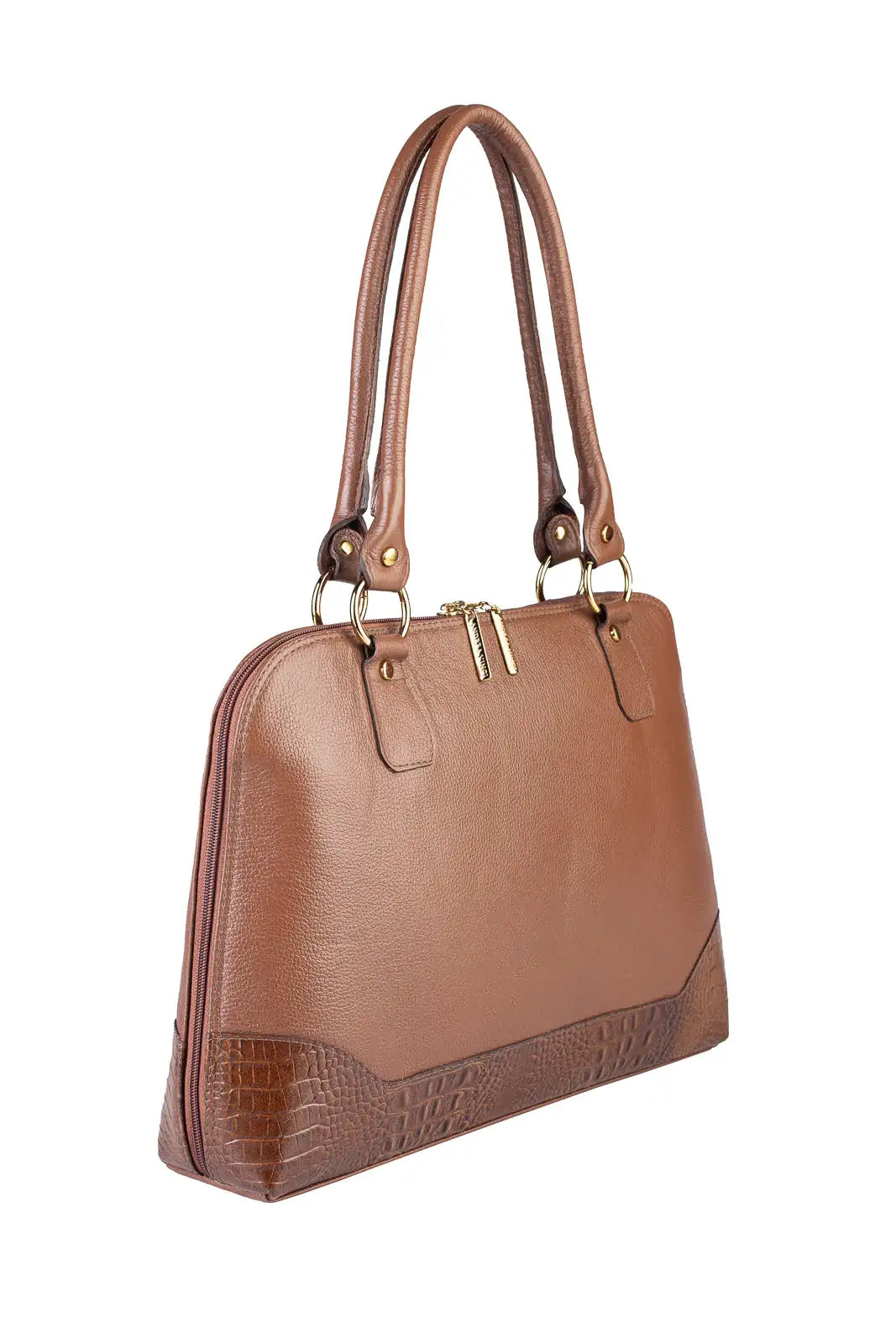 Pasta feminina executiva em couro liso Isabel - Enluaze