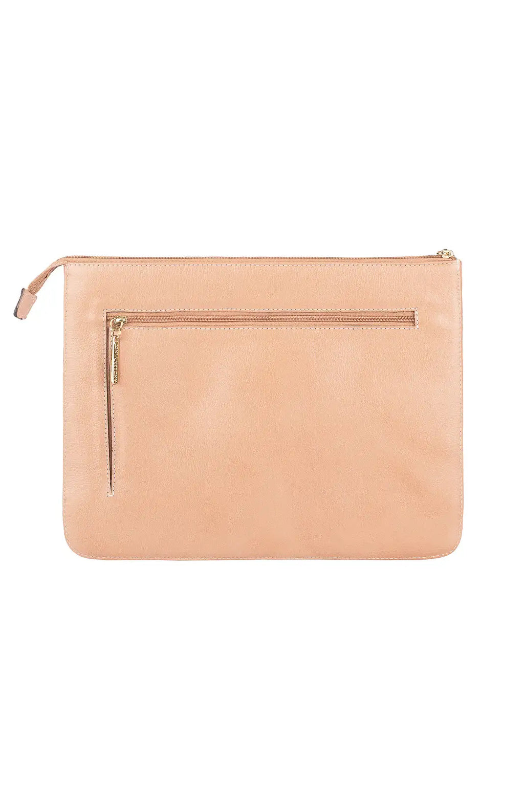 Pasta envelope de couro liso Bruna - Enluaze