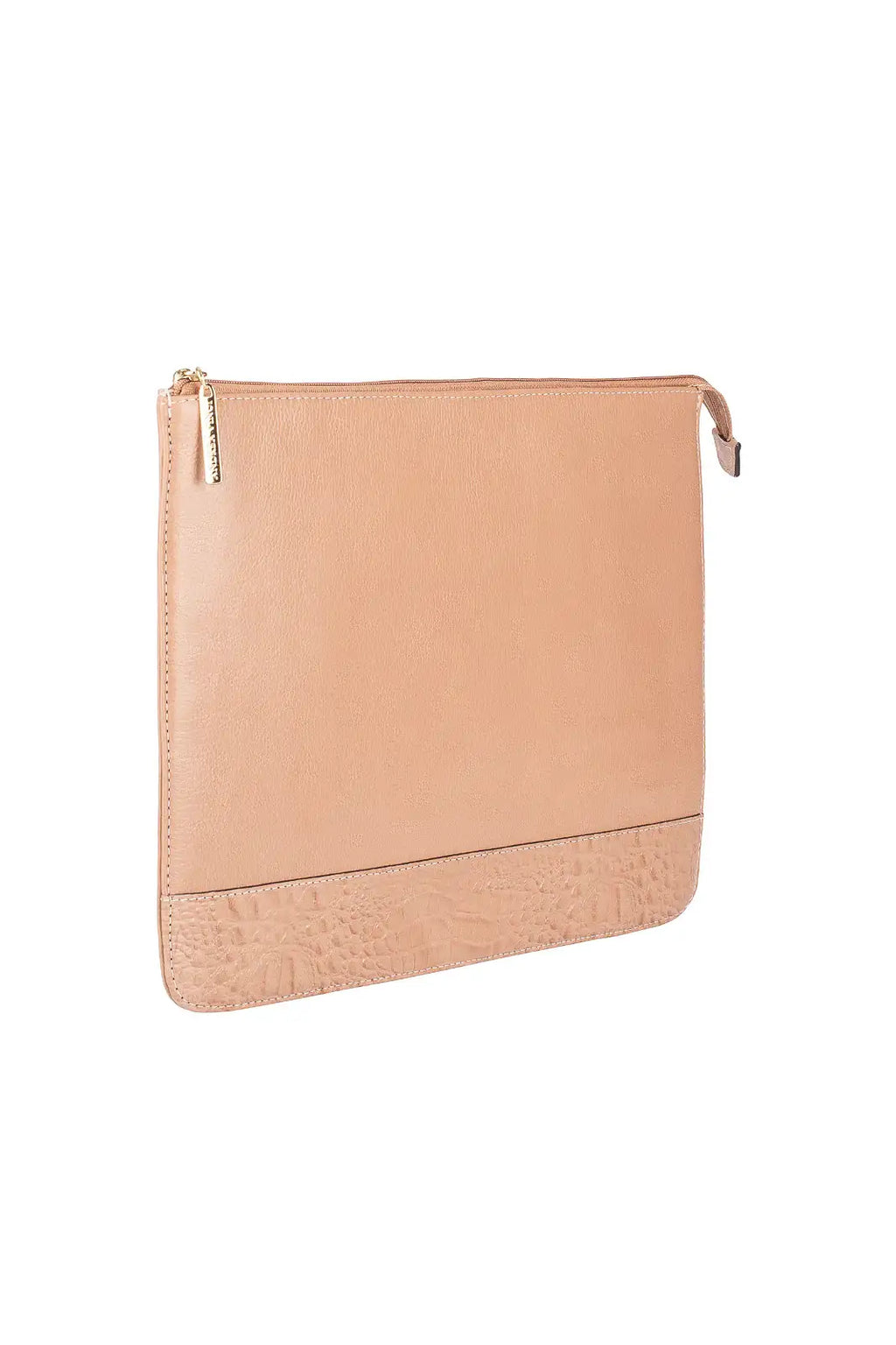 Pasta envelope de couro liso Bruna - Enluaze