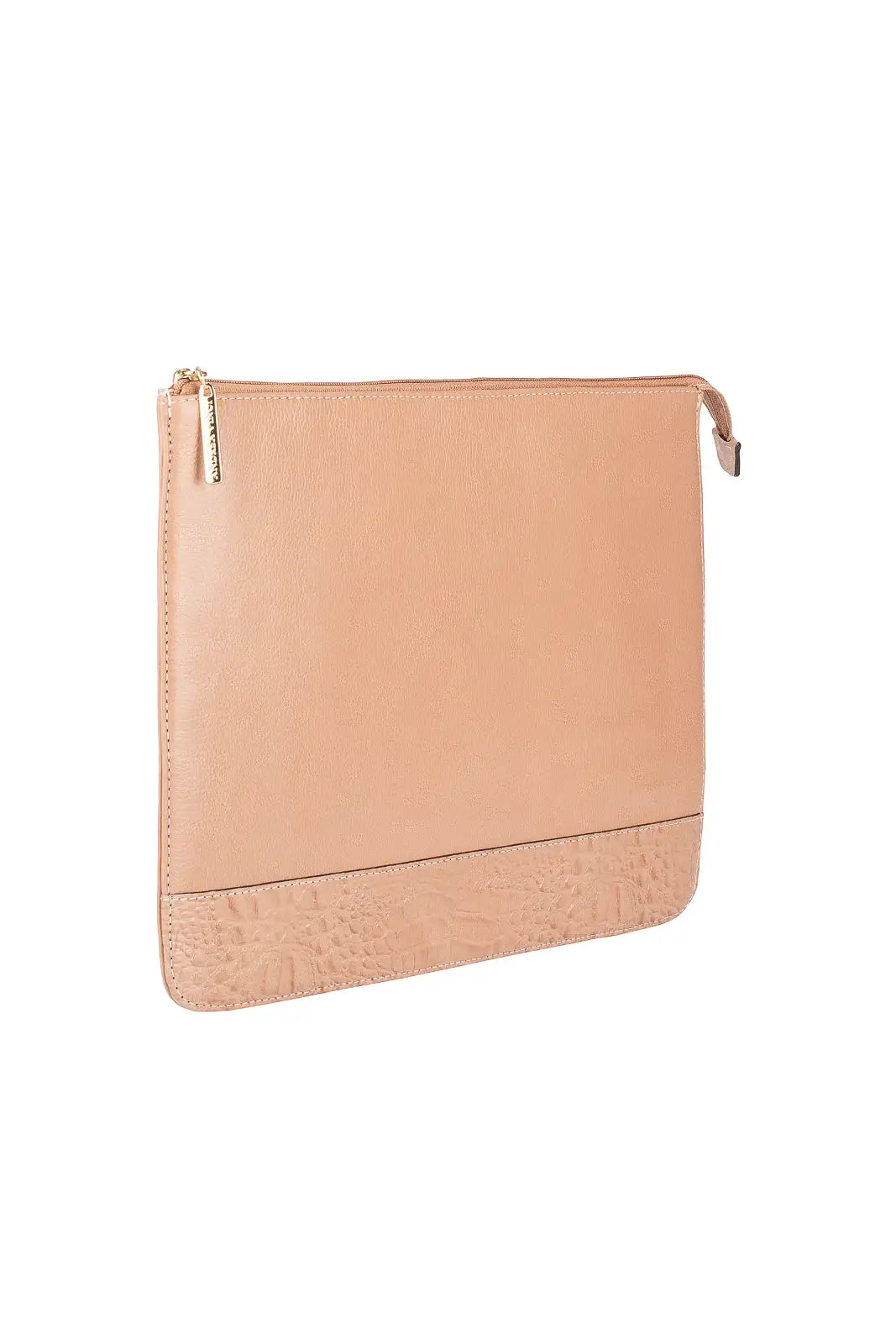 Pasta envelope de couro liso Bruna - Enluaze