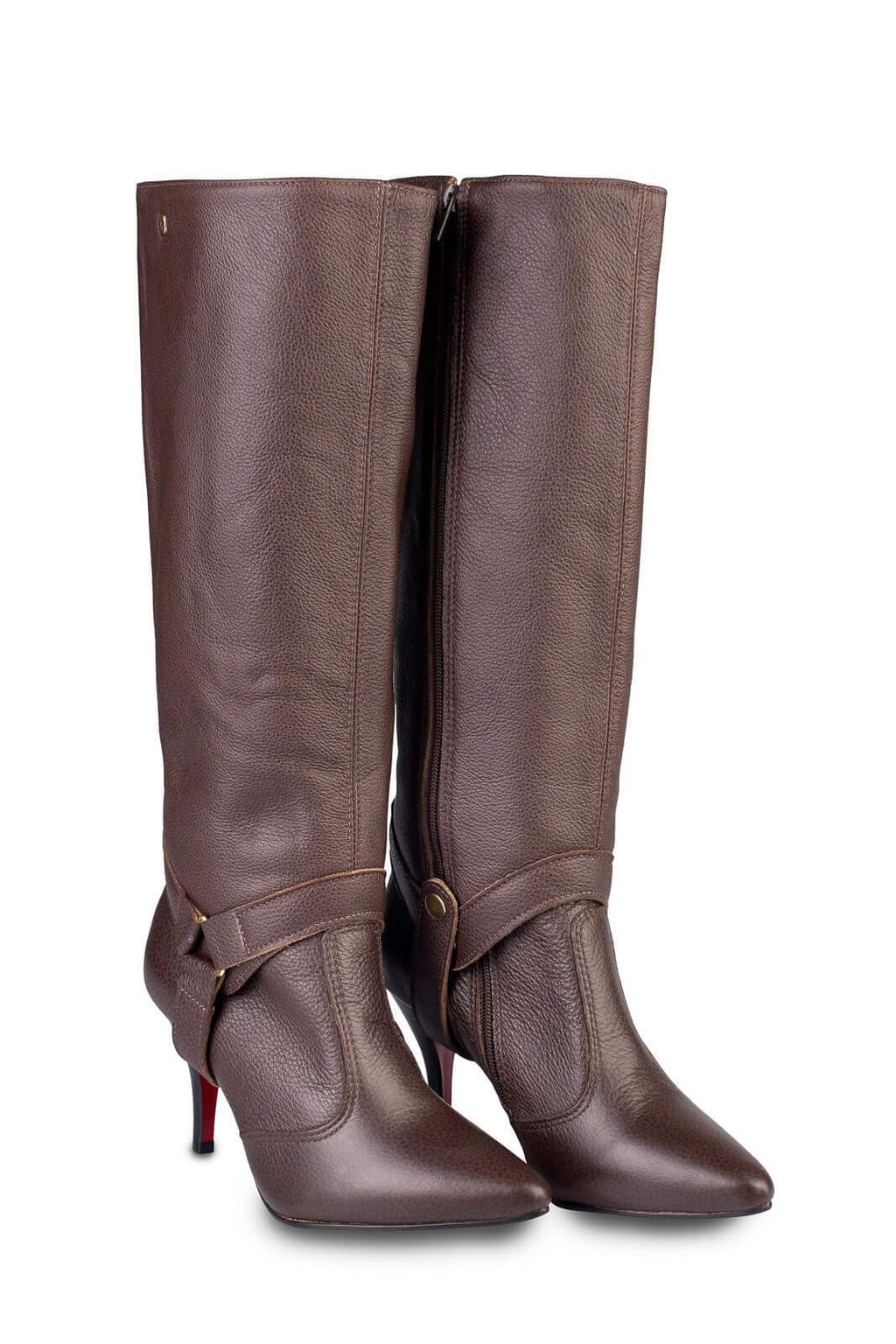 Bota de couro 2 em 1 salto fino 040 - Enluaze